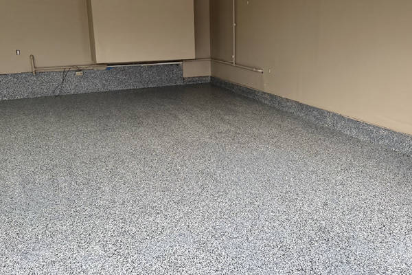 The finished polyaspartic coated floor