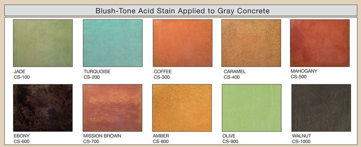 Acid stain colours