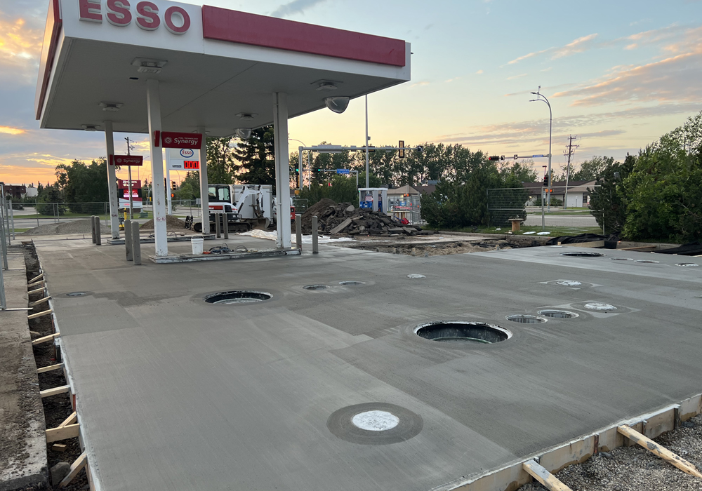 ESSO concrete pour to cover tank replacement