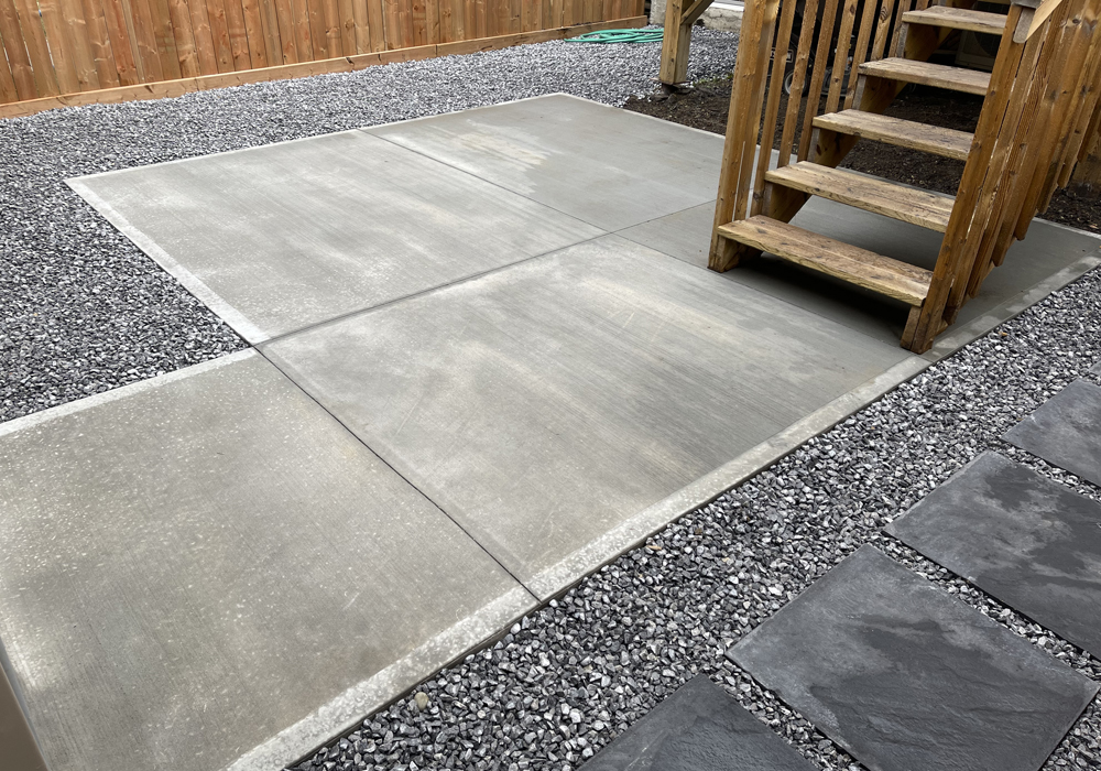 broom finished concrete patio